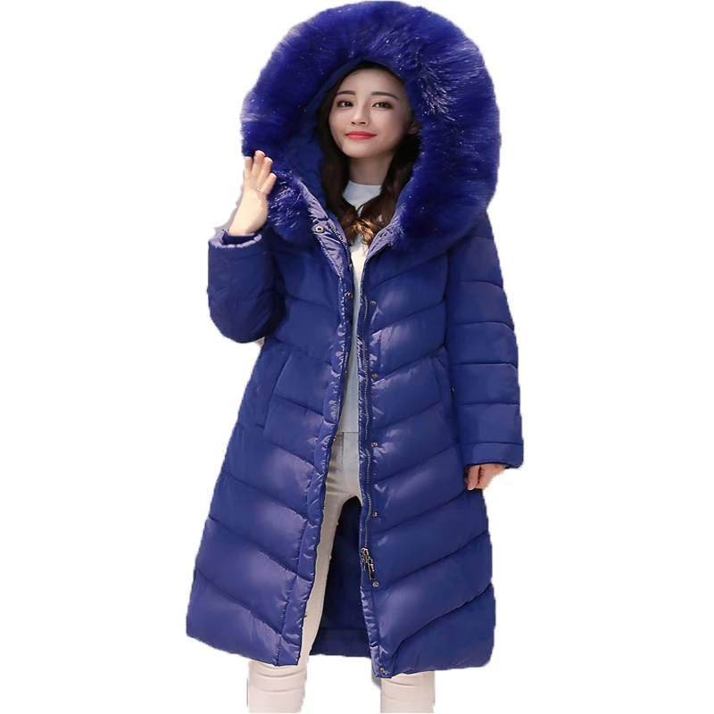 Зимние Для женщин хлопковая стеганая куртка Новый 2017 тонкий длинное пальто