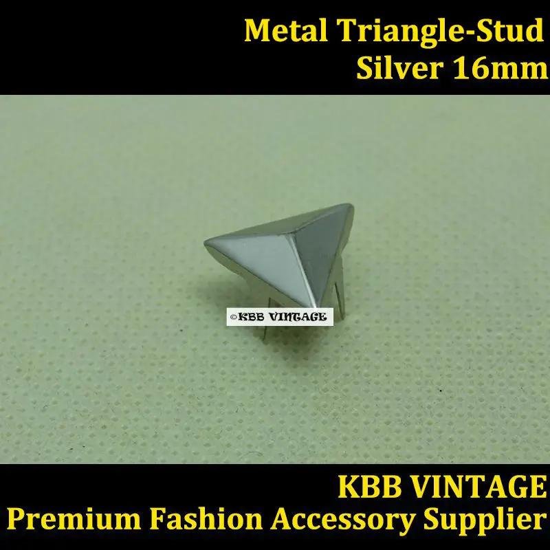 Punk DIY Metal Triangle Prong Stud 16mm Silver with 3 Claws for Leather Craft/Bag/Shoe/Clothing/Jacket | Дом и сад