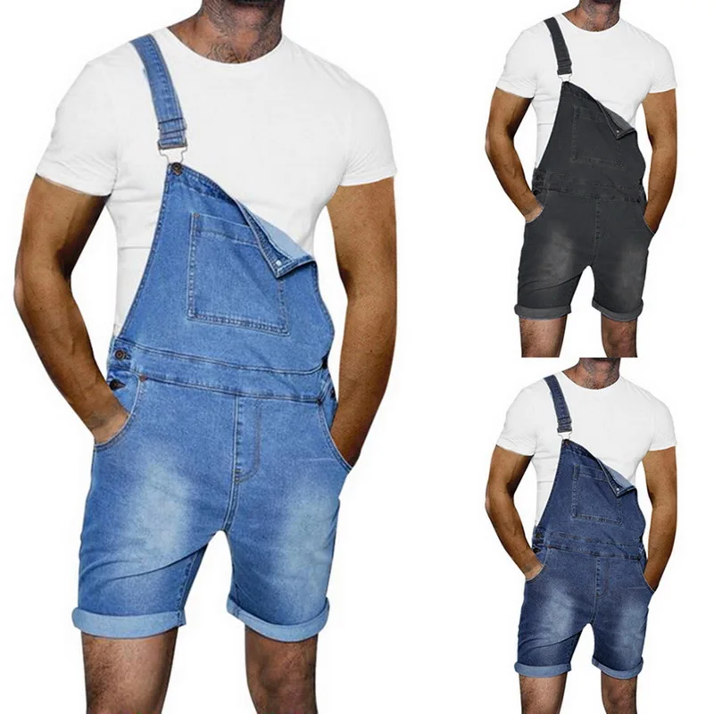 Мужской джинсовый комбинезон HEFLASHOR рваные ковбойские брюки на подтяжках уличная