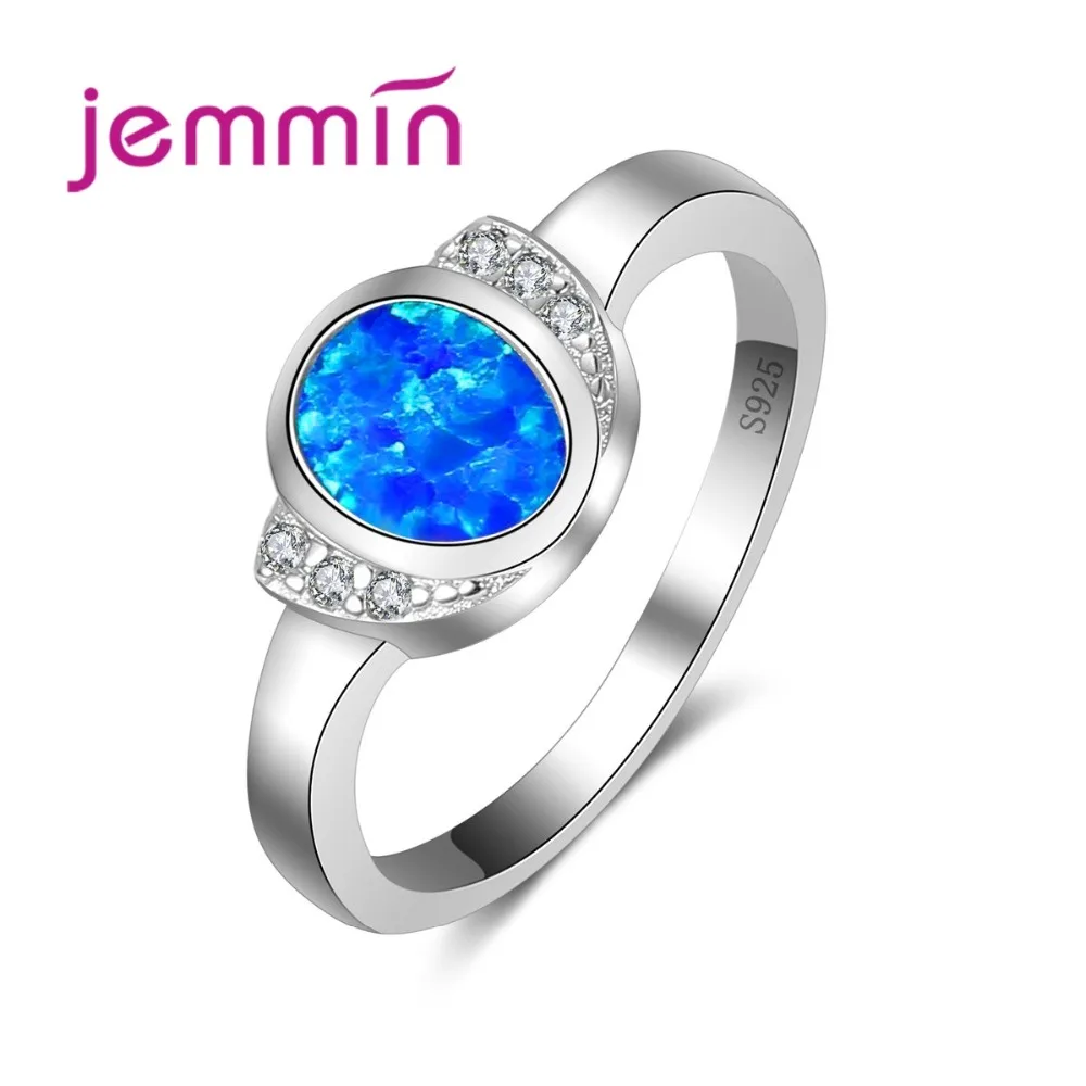 Опт обручальные кольца для женщин с голубой огненный опал камень простой 925