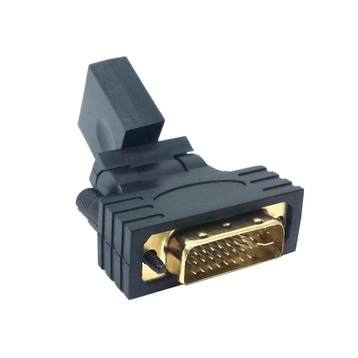 1080p DVI папа к HDMI Женский 360 градусов вращающийся Поворотный адаптер для HDTV