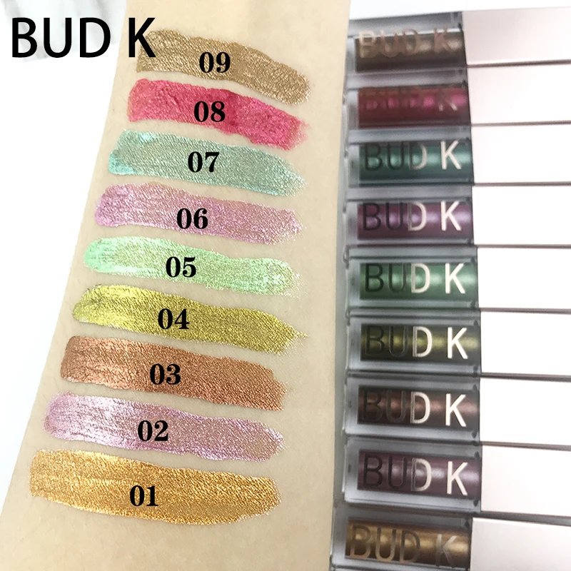 Жидкие тени для век BUD K палочка макияжа блестящие пигмент металлические
