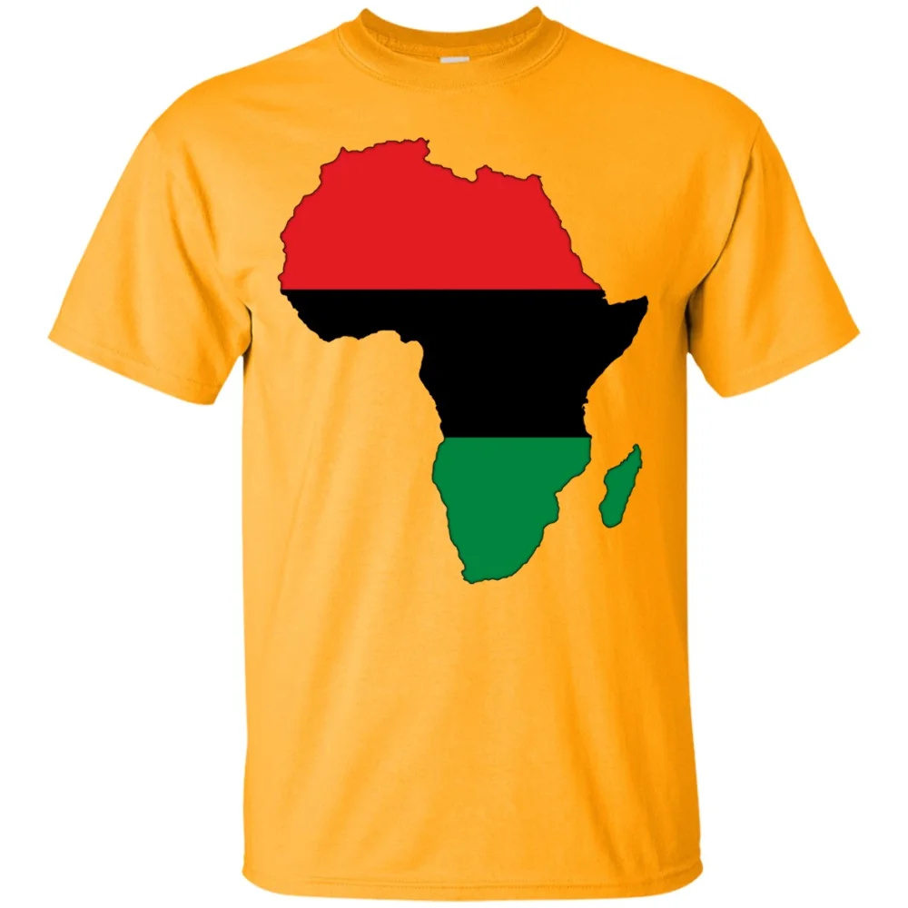Pan Africa Flag and Contour Pride Футболка с флагом и континентом Новинка Лето 2019|Мужские