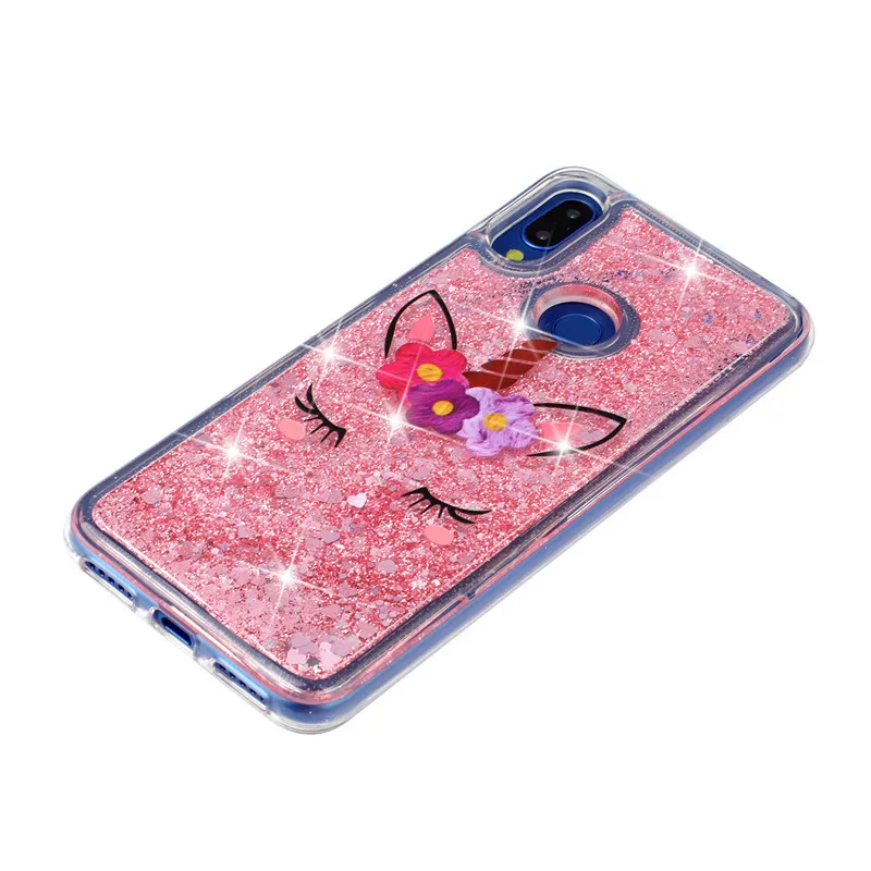Мягкий чехол для Xiaomi Redmi Note 7 чехлы Etui телефона с мультяшным рисунком блестящий