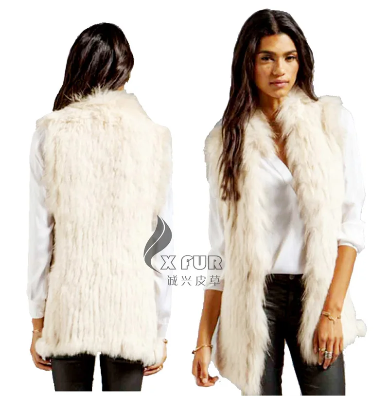CX G B 76E Женский вязаный Модный меховой жилет с кроликом|fur snow boots women|furfur lined jackets for men