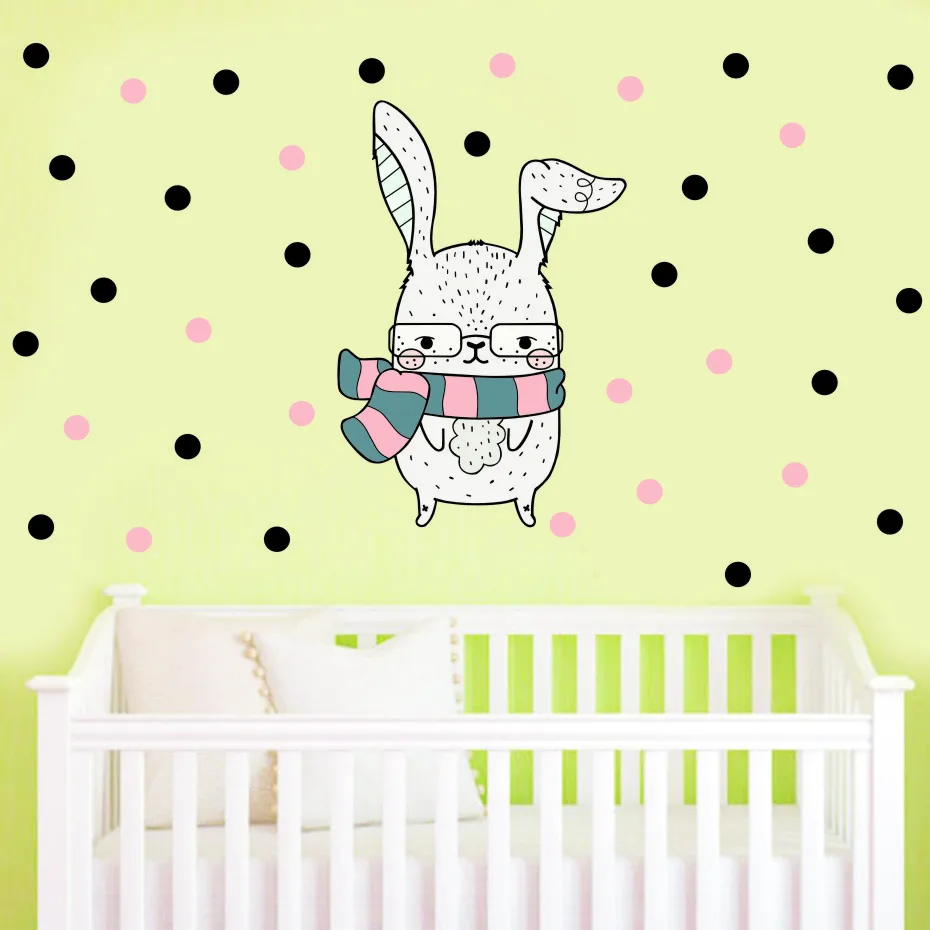 Скандинавский стиль мультяшный кролик точки сделай сам настенный стикер детские