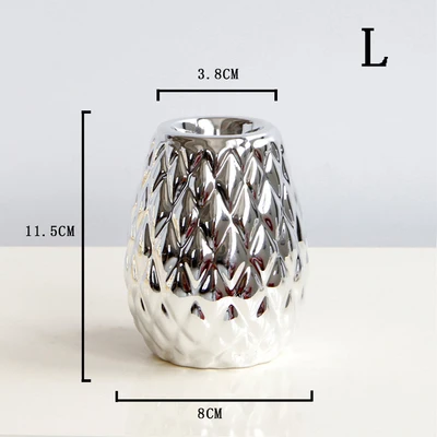 Silver B PINNY скандинавские алмазные покрытый подсвечник серебряные керамические подсвечники свадебные украшения аксессуары для украшения дома - Цвет: Silver B