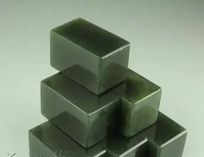 

3X3X5CM practice chapter material material carving seal stone dark green 10pc