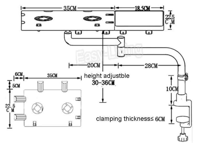 Прикроватный зажим для ноутбука настольный держатель с usb-вентилятором