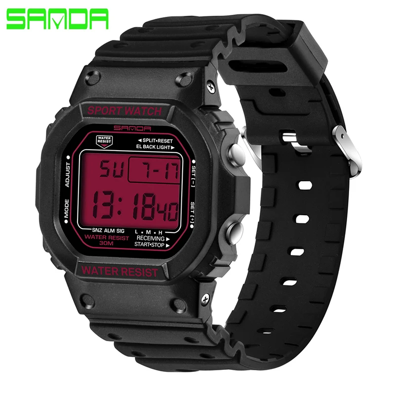 2017 SANDA брендовые цифровые спортивные мужские часы военные светодиодный для