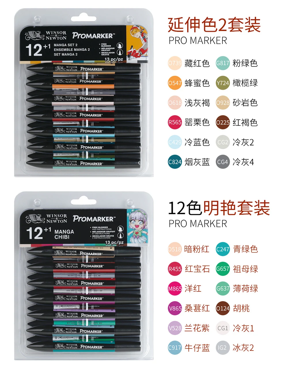 WINSOR& NEWTON двойной наконечник на спиртовой основе Promarkers двухсторонняя тонкая/наклонная ручка для художественного маркера для художников принадлежности для рисования