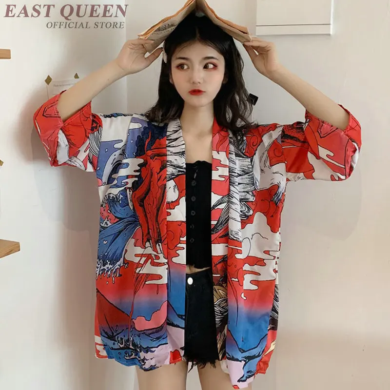 Японское кимоно кардиган размера плюс женские топы лето 2019 юката женская рубашка