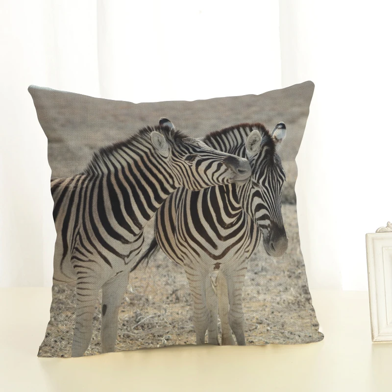 HD Зебра наволочка декоративный милый чехол для подушки из льна дивана подушка