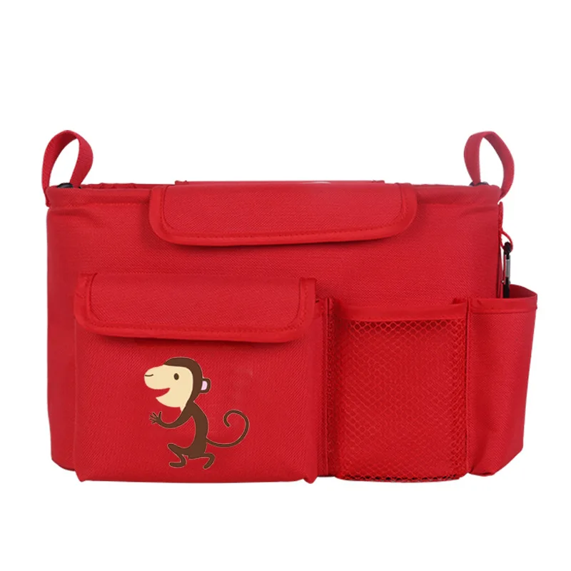 red monkey Детская коляска Органайзер аксессуары мультфильм большой емкости водонепроницаемый Bebe сумка для коляски KF095 - Цвет: red monkey