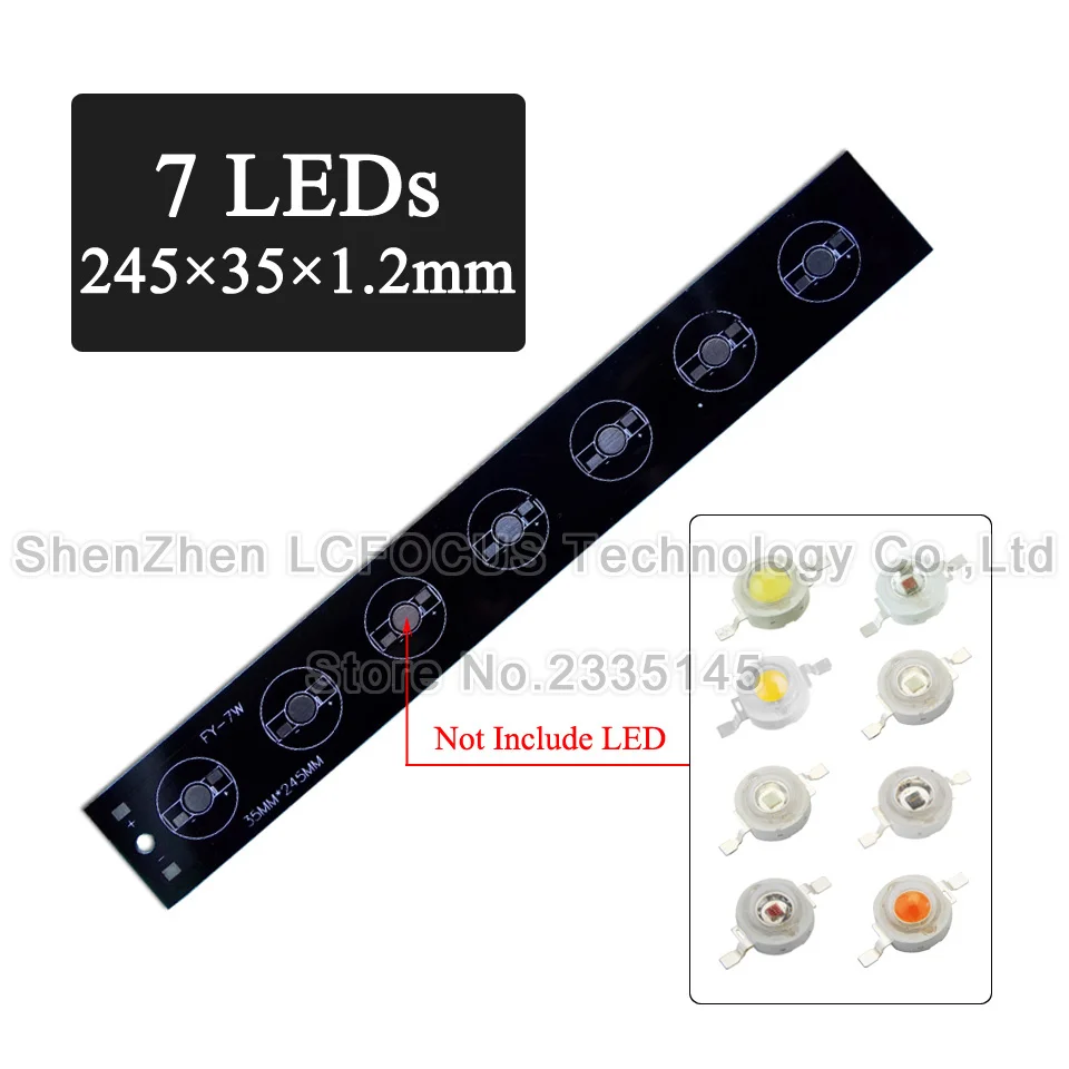 Светодиодная алюминиевая Базовая пластина PCB 7 Вт 21 245x35x1 2 мм pcb для 1 3 5 световые