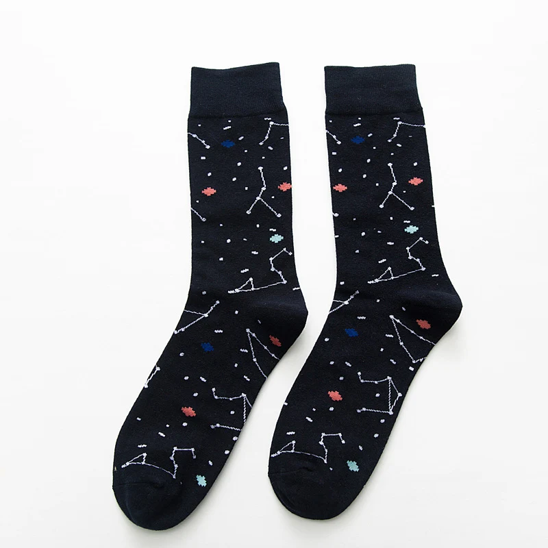 constellation Модные Стиль короткие носки с изображениями куриное яйцо с геометрическим узором носки хлопковые с забавным Для женщин зимние теплые Для мужчин унисекс счастливые носки для женщин - Цвет: constellation