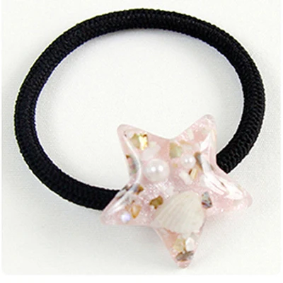 Pink Star Женский головной убор, океанские аксессуары для волос, морская звезда, луна, блестящие Звездные резинки для волос, эластичные резинки с завязками для волос - Цвет: Pink Star