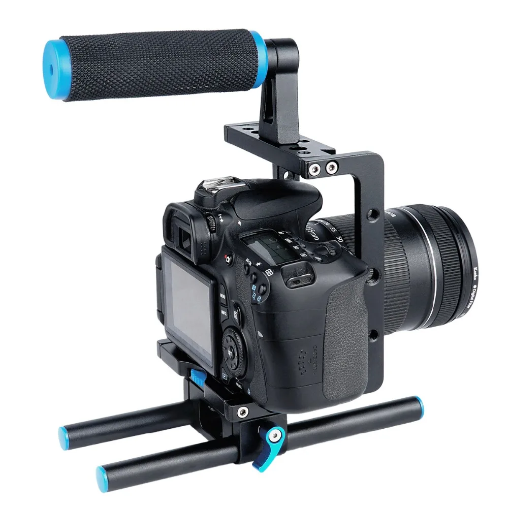 Алюминиевый сплав ручной DSLR Camerea клетка Rig Фотографическая камера Низкая съемка оборудование ручка для Canon Nikon sony камера клетка