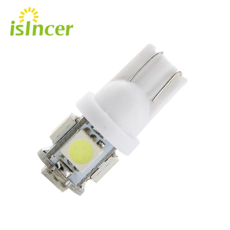 1 шт. T10 светодиодный W5W 5050 5SMD 192 168 194 белый светильник s автомобиль клиновая лампа