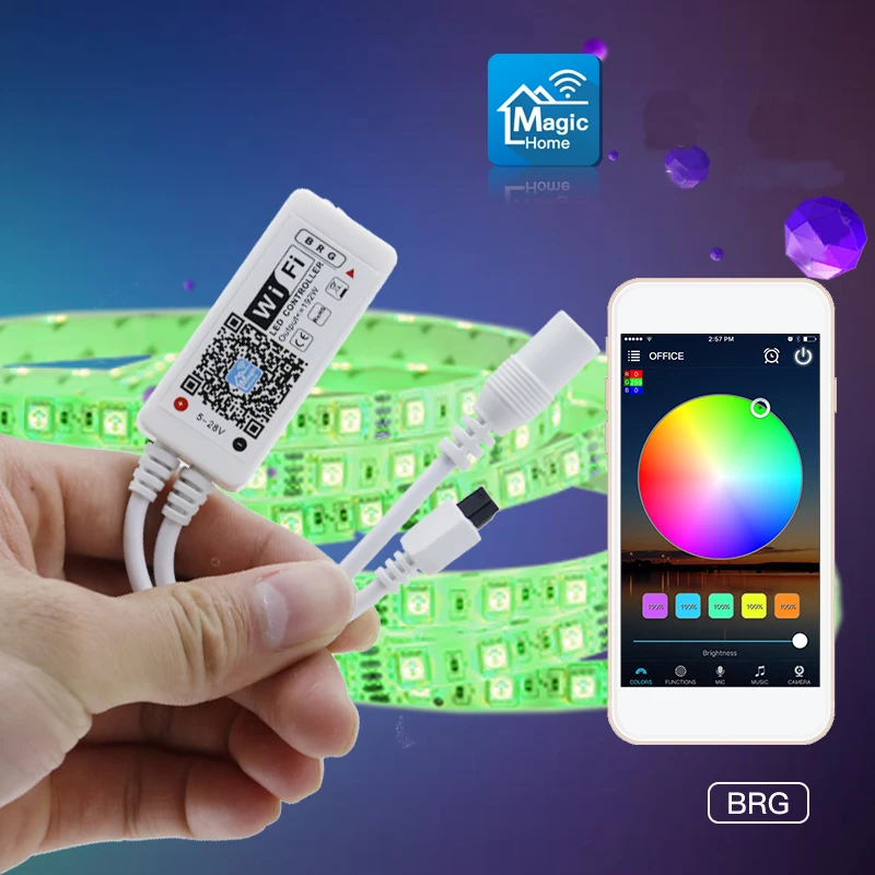 AL LC03 Супер Мини светодиодный wifi RGB приложение управление Лер + 24 пульт