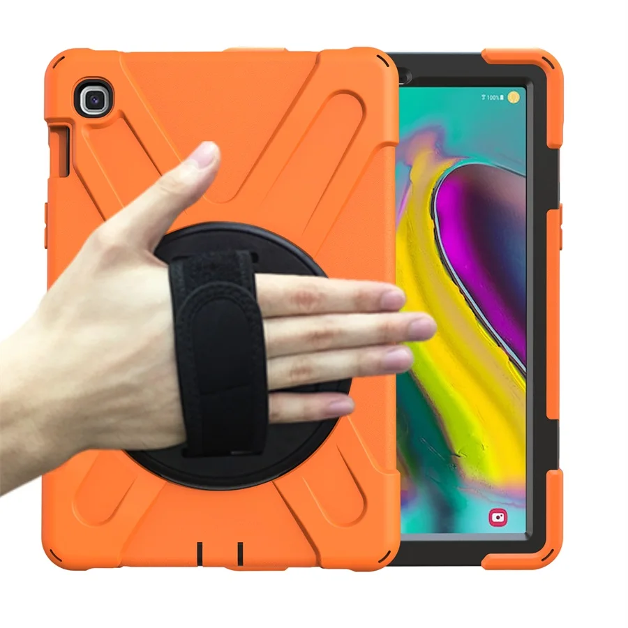 Orange stand Case Для samsung Galaxy Tab S5e, 10,5 дюймов, T725, T725, детский чехол, противоударный, сверхпрочный, силиконовый+ подставка, гибридный, прочный, защитный чехол - Цвет: Orange stand Case