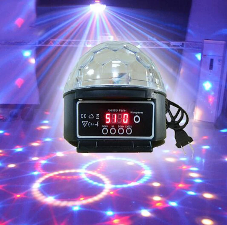 

9 Colors 27W Crystal Magic Ball Led Stage Lamp 21Modes Disco Laser Projector Light Party Lights Sound