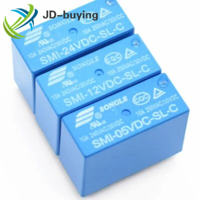 100 шт. Мощность реле SMI 05VDC SL C 12VDC 24VDC 5 В 12 24 10A 5PIN реле|Реле| |