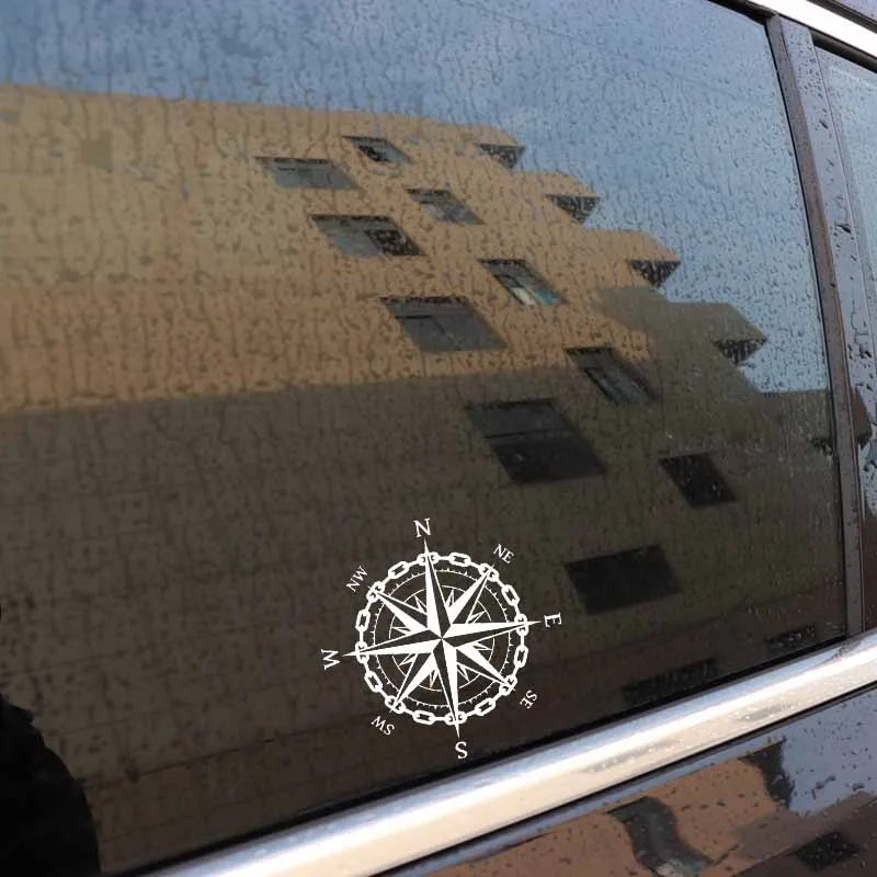 YJZT 17.8CM*17.8CM Vinyl Decal Nautical Compass Sailor Ocean Sea Style Car Stickers Black Silver C10-01177 | Автомобили и