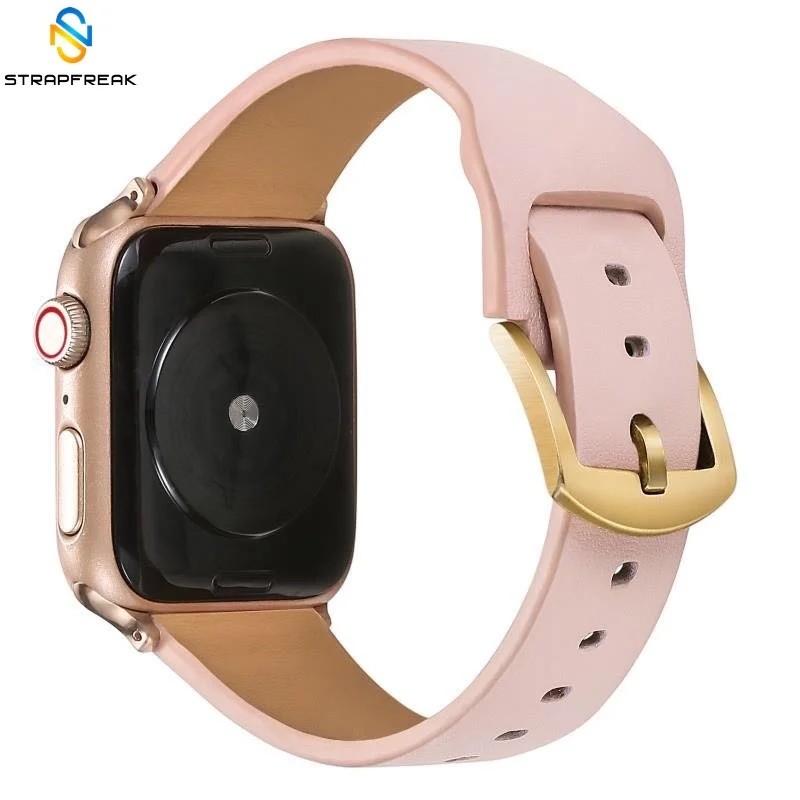 Ремешок для часов из натуральной кожи Apple Watch Series 4 3 2 1 золотой черный браслет с