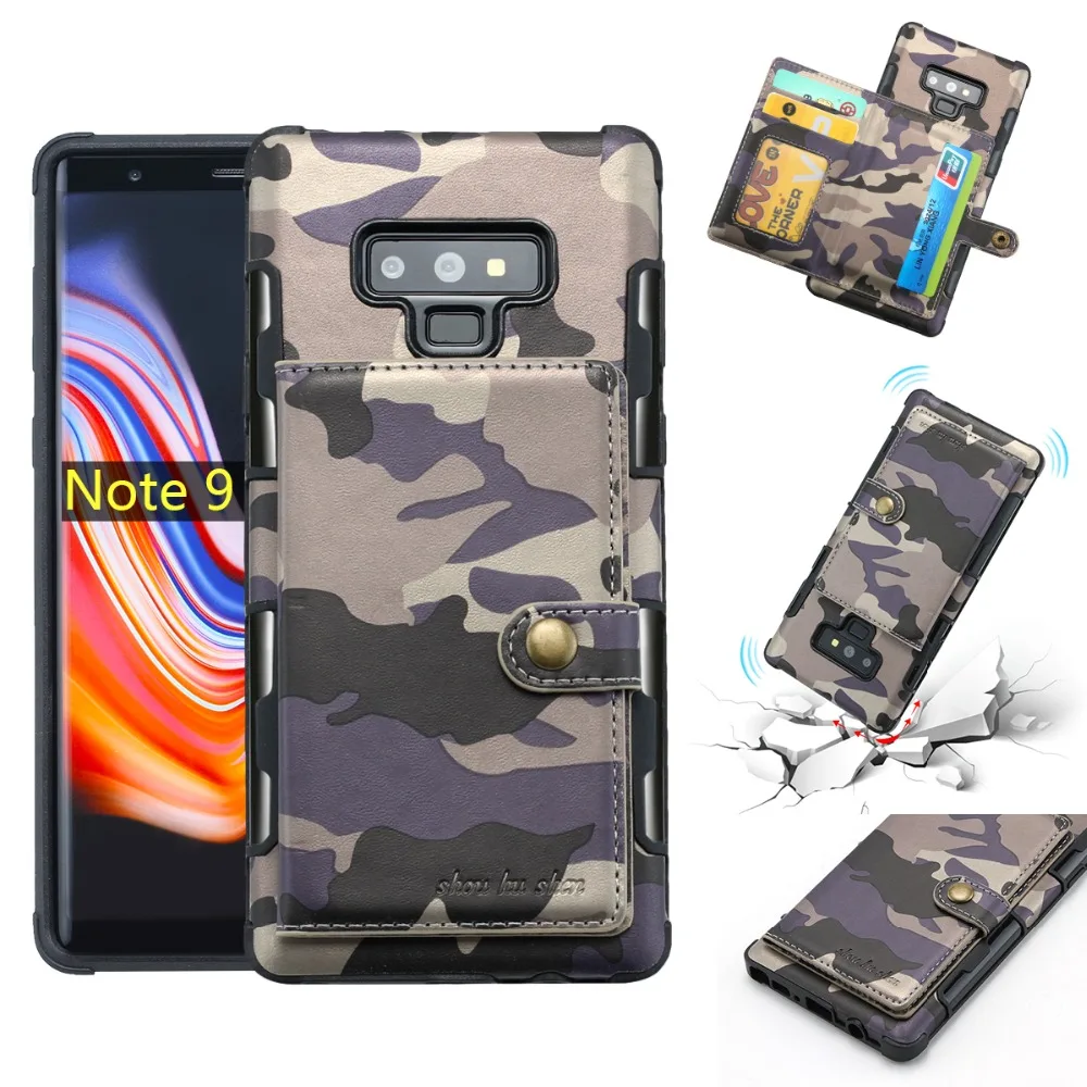 Камуфляжный армейский камуфляжный чехол для телефона для samsung S8 S9 Plus, флип-кошелек, мульти держатель для карт из искусственной кожи, чехол для Galaxy Note 8 9, чехол
