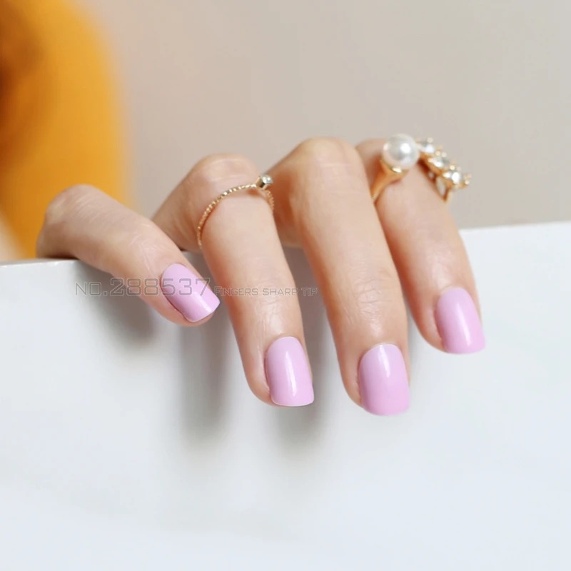 Новинка 2017 накладные ногти 24 шт. ярко розовые яркие короткие круглые квадратные