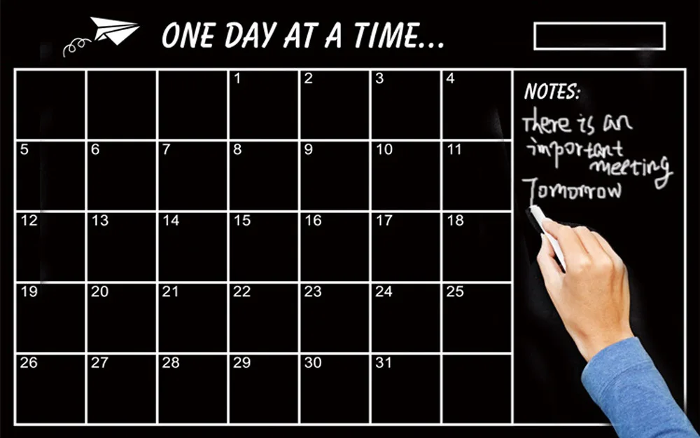 60*95 см PP мягкий съемный DIY ежемесячный календарь на доске черная