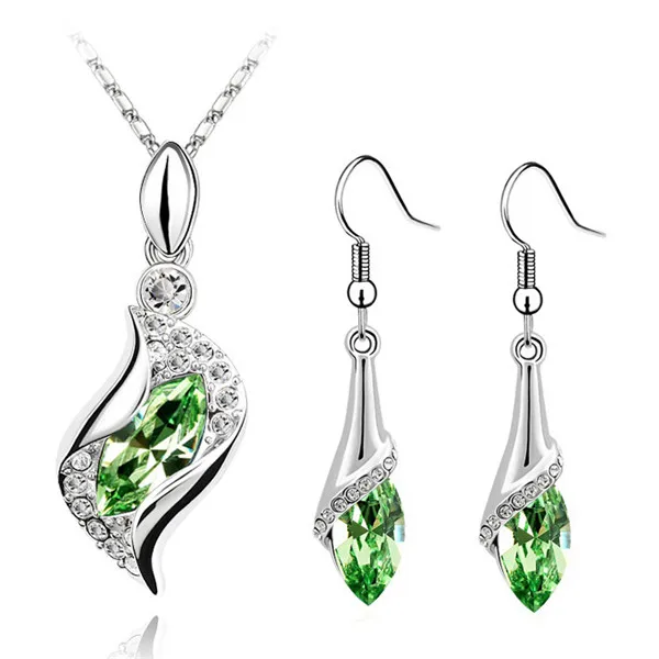 Ожерелье и серьги с австрийским кристаллом глаза ангела | Украшения аксессуары