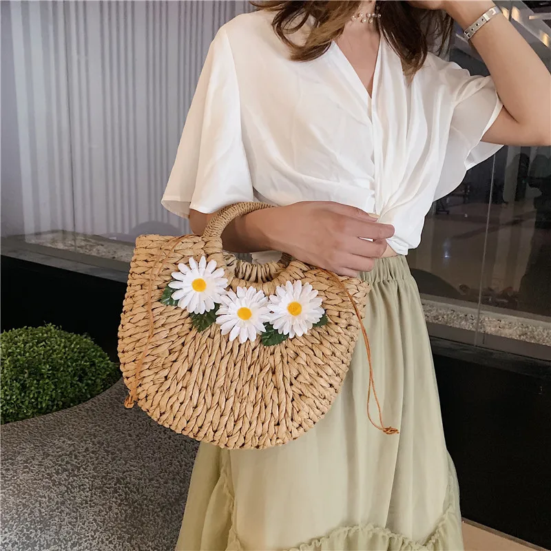 2019 летняя плетеная Сумка из ротанга ручной работы тканые соломенные сумки для