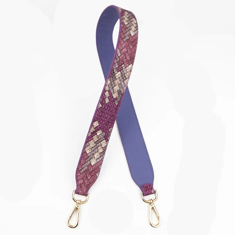 purple weave Брендовая дизайнерская женская сумка, декоративный ремень, плетение радуги, Змеиный леопард, 30 цветов, из искусственной кожи, широкий двусторонний ремень, сумка, аксессуары - Цвет: purple weave