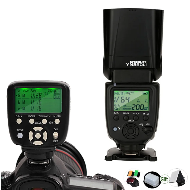 Yongnuo YN860Li литиевая лампа-вспышка+ YN560-TX II триггер пульт дистанционного управления 2,4G беспроводной GN60 DSLR камера вспышка для Canon Nikon - Цвет: 1PCS Flash