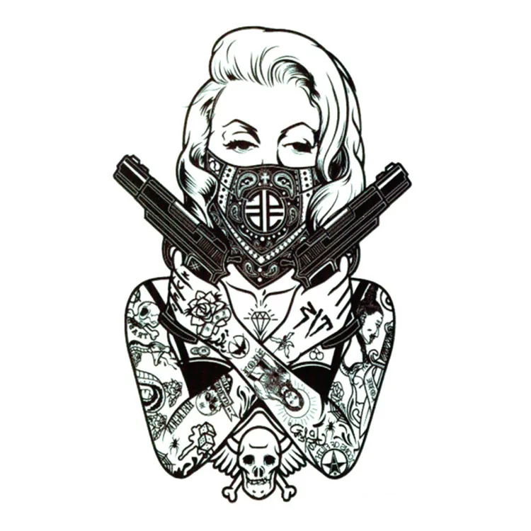 Боди арт HD Большая татуировка наклейка боди сексуальный убийца плантация