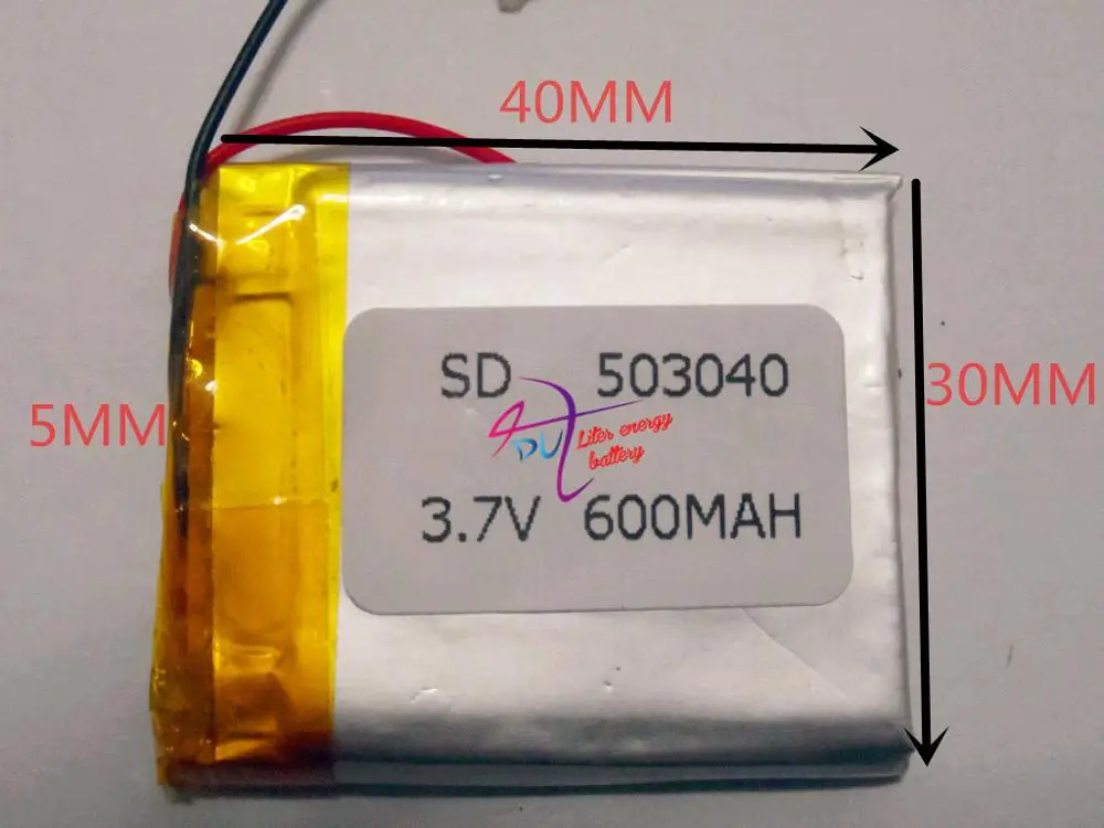 Лучший бренд батареи 3.7 В литий-полимерная батарея 603 040 вместо 503 литиевая 600 мАч
