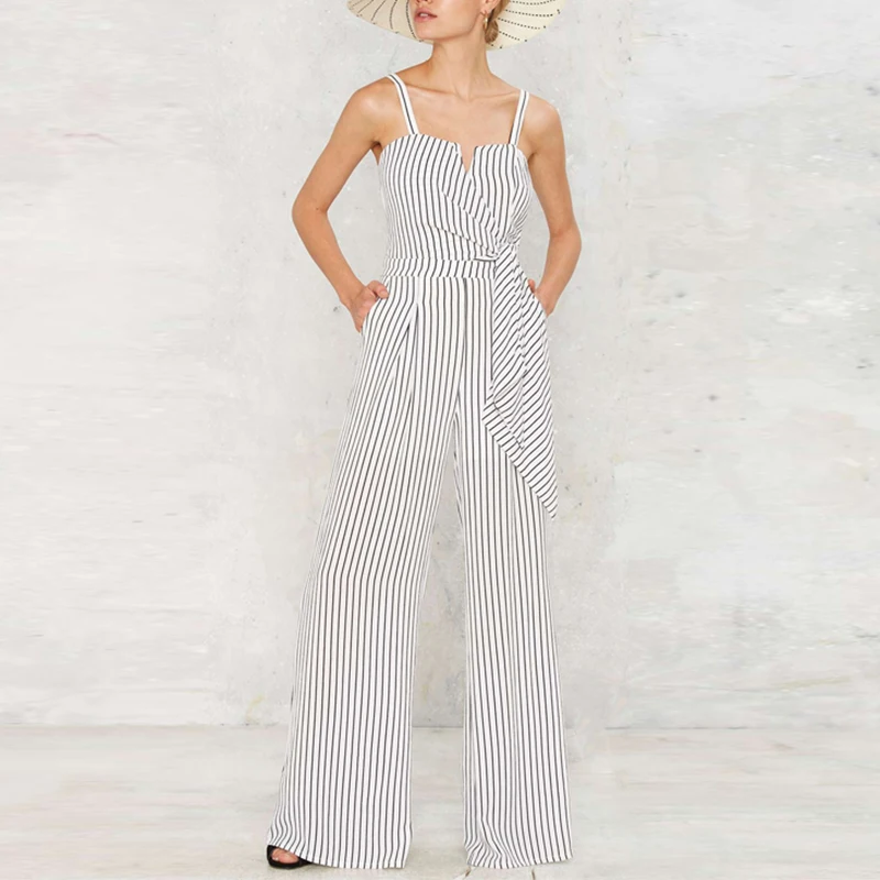 Stripes HDY Haoduoyi летний модный женский комбинезон в полоску с открытыми плечами - Цвет: Stripes