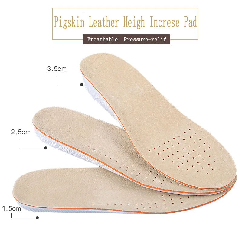 2 шт. стельки для увеличения роста кожаные из свиной кожи ухода за ногами
