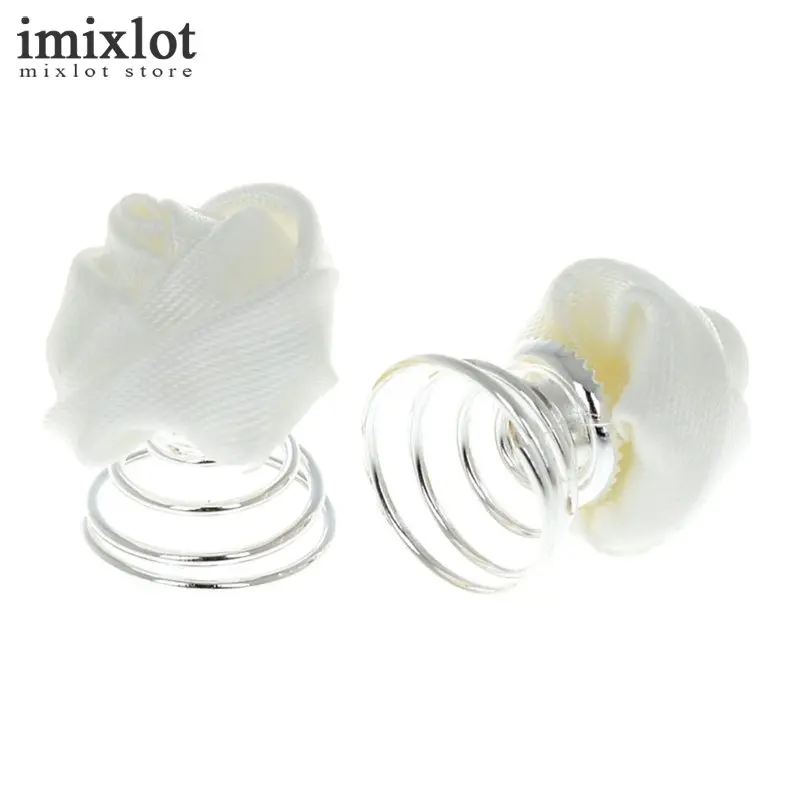 Imixlot 24 шт./лот принцесса белая роза цветок Заколки для волос swirl спиральные