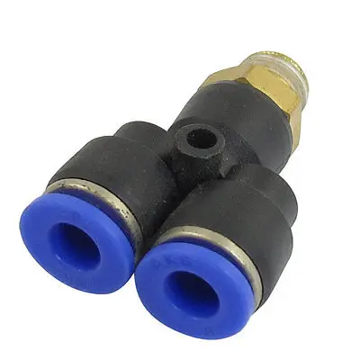 

6mm to 1/8" PT Male Thread Push In One Touch Y Shaped Quick Fitting