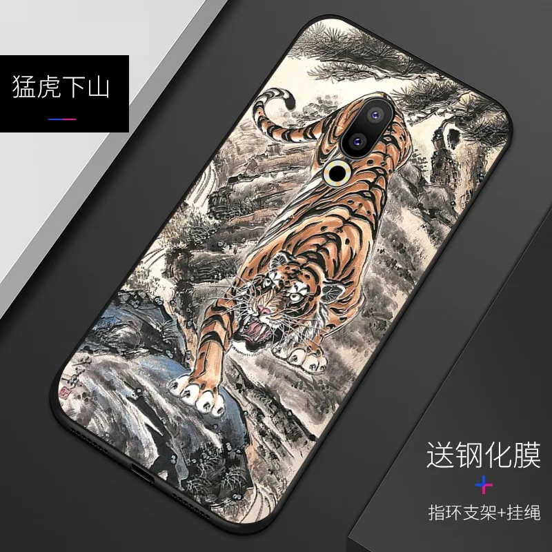 Рельефный Винтажный чехол в японском и восточном стиле для Meizu 16th Plus 16thplus Snow Mountain