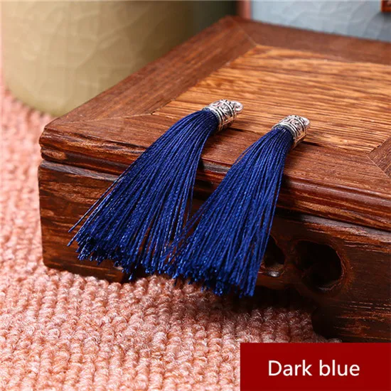 Dark blue Tassels 10-50 шт. маленькие кисточки бахрома кулон DIY материал металлические шапки шнур вечерние кисточки отделка Шторы Декор аксессуары кисточки ленты - Цвет: Dark blue Tassels