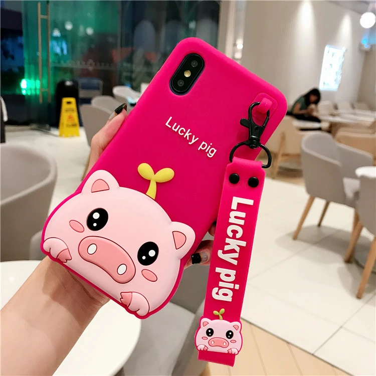 Милый свиной 3D мультфильм Apple Phone Чехол для iPhone 6 7 8 S Plus X XR XS XSMAX силиконовый