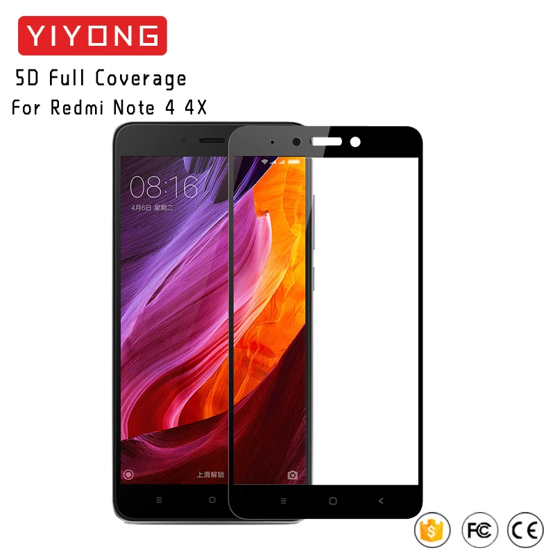 YIYONG 5D полное покрытие стекло Xiaomi Redmi Note 4 глобальная версия Закаленное стекло протектор экрана для Xiaomi Redmi Note 4X Pro стекло