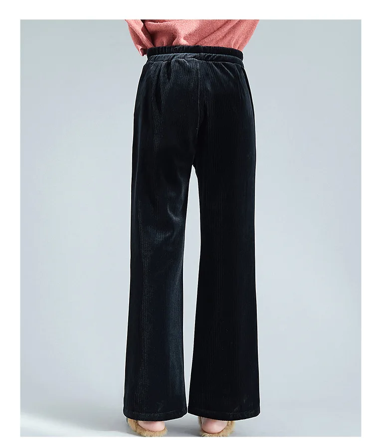Suvance 2018 Winter Fashion 2 Solid Color Office Lady L-xl Velvet Women Wide Length Pants Jl-shmf051 | Женская одежда