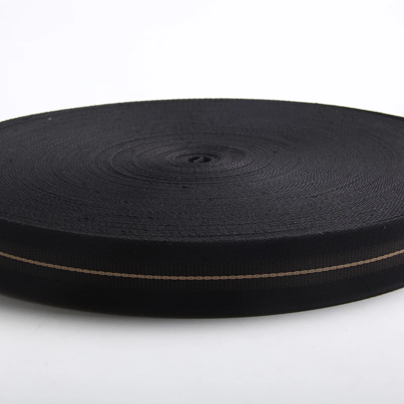 Горячая распродажа Новое поступление 38 мм хлопок нейлон тесьма 1 6 толстый черный