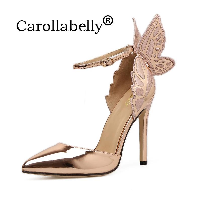 Carollabelly/2019 г. милые женские туфли лодочки на высоком каблуке с бабочкой пикантные
