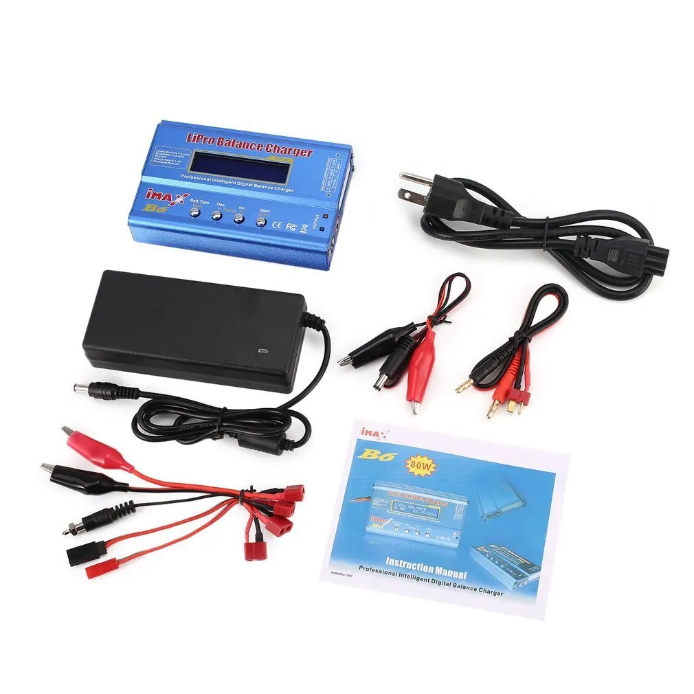 iMAX B6 80 W 6A Lipo NiMh Li-Ion Ni-Cd RC зарядное устройство 10W2A Dis зарядное устройство с 15 V/6A AC/DC адаптер для RC ModelBattery - Цвет: US Plug and T